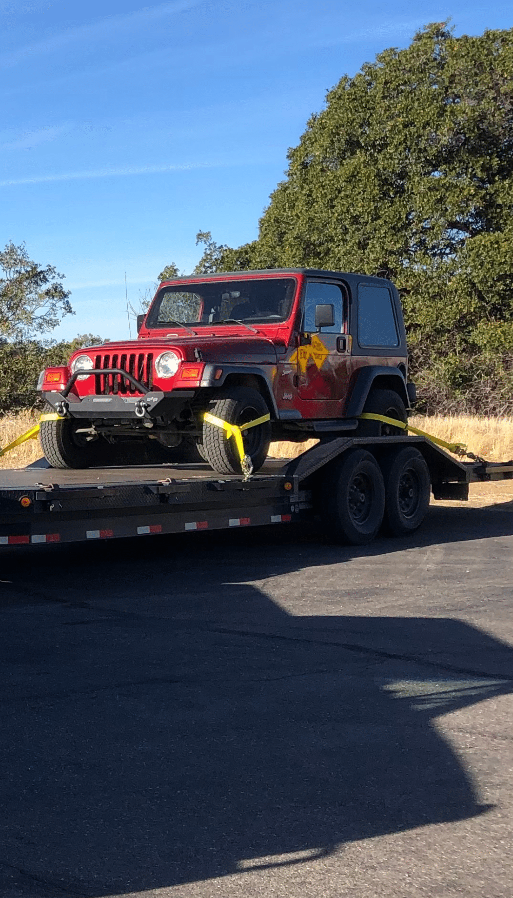 Overdrive Logistics Pro | Vehicle (Jeep Wrangler) loaded up & ready for delivery